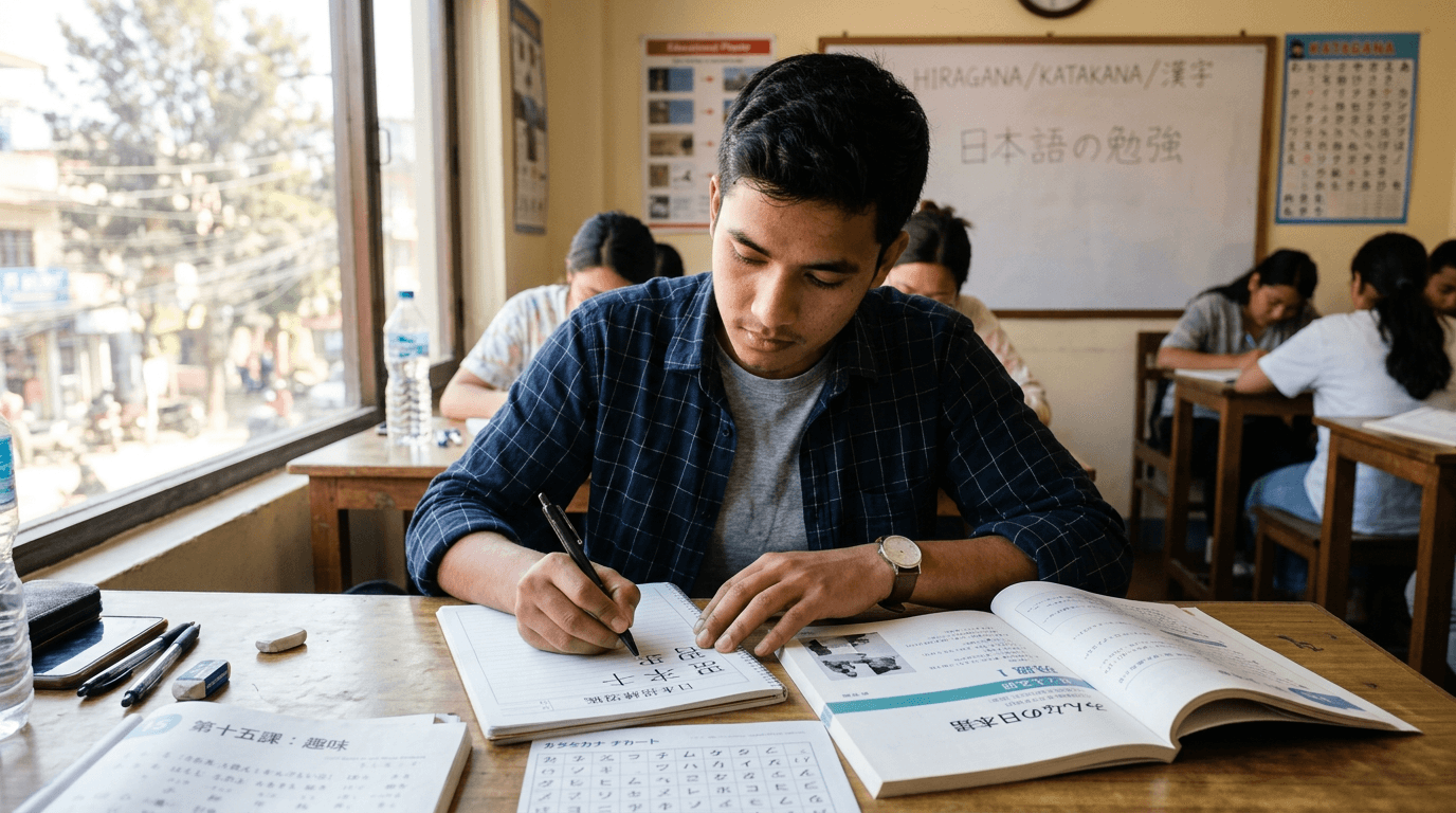 日本語を学ぶネパール人材